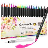 Wholesale 24 Colors Art Marker Watercolor Brush Pens for School Supplies Stationery Drawing Coloring Books Manga Calligraphy