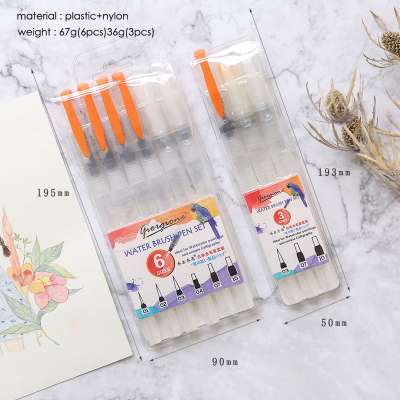 Chinese  stationery products wholesale 6pcs per set water color brush pen set